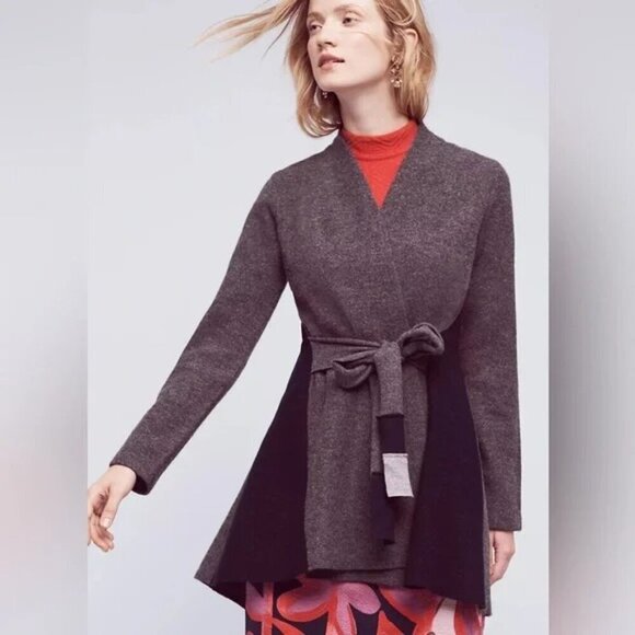Anthropologie Rosie Neira Wool Cardigan | Grey Blue | Size S - Picture 1 of 12